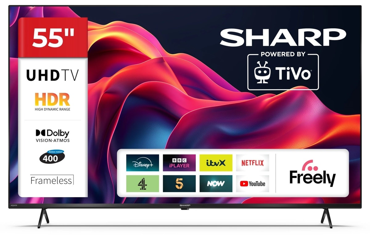 Sharp 55GK4045K 4K Ultra HD HDMI Wi-Fi 55″ Smart Frameless LED TV - Black B+