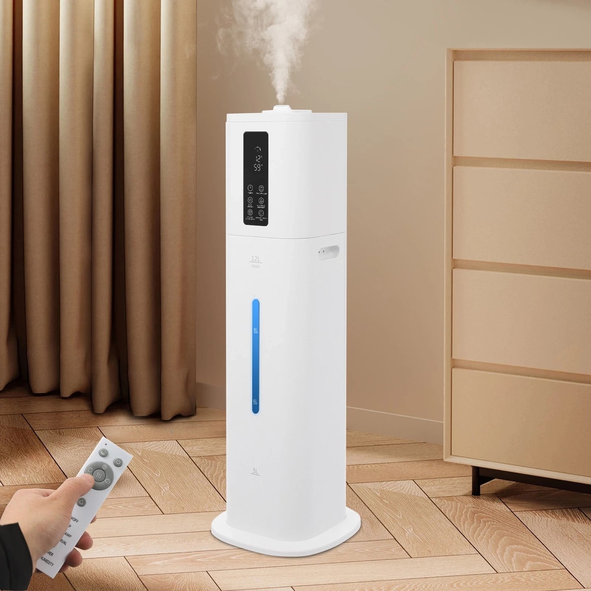 Smart Humidifier 2.64Gal Large Room with Remote Control UK Plug Quiet 430ft²