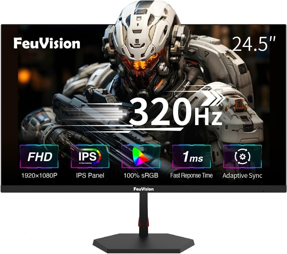 25 inch up to 320Hz 240Hz Gaming Monitor, FHD 1080p, IPS, 1ms Response Time, Ad