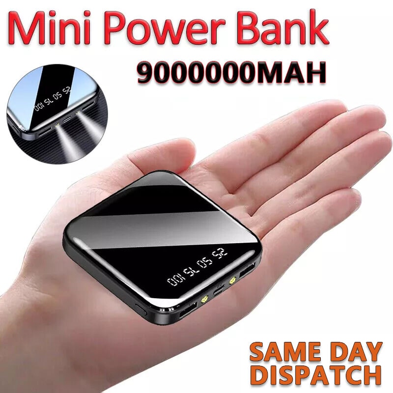 9000000mAh Power Bank Portable Fast Charger Pack Battery 2 USB for Mobile Phone
