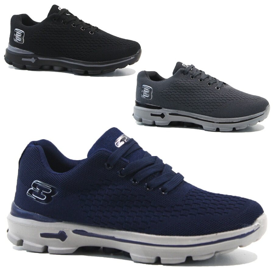 MENS RUNNING TRAINERS LACE UP WALKING CASUAL JOGGING GYM PUMPS SPORTS SHOES SIZE