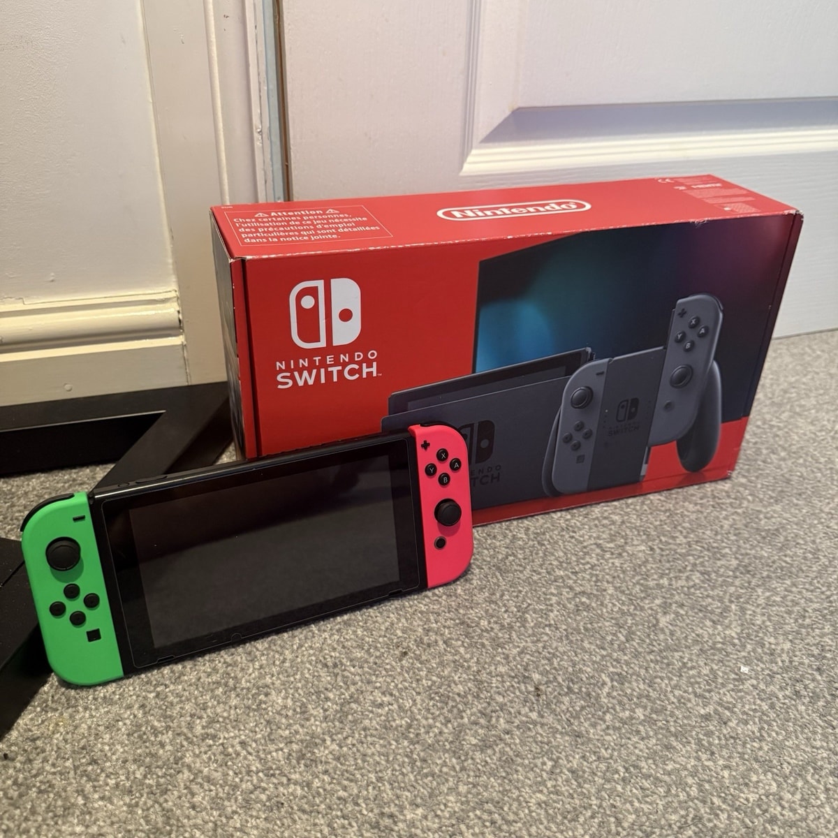 Nintendo Switch HAC-001(-01) Console - Pink/Green Joy-Cons - improved battery