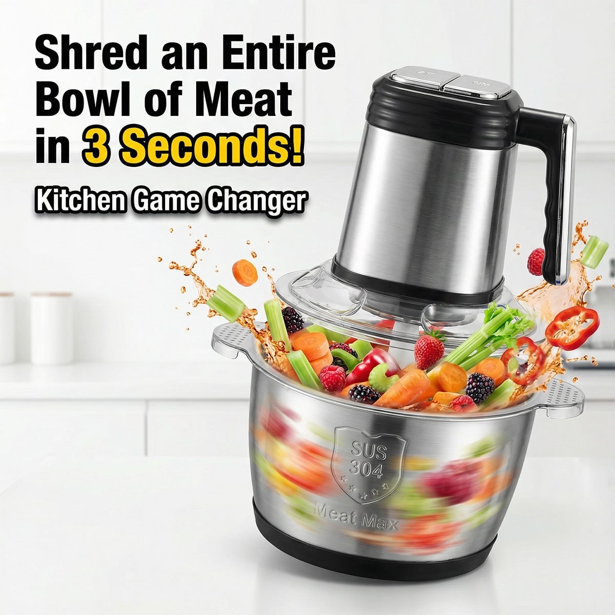 2/3L Electric Meat Grinder Mincer Mixer Home Blender Food Chopper Processor UK