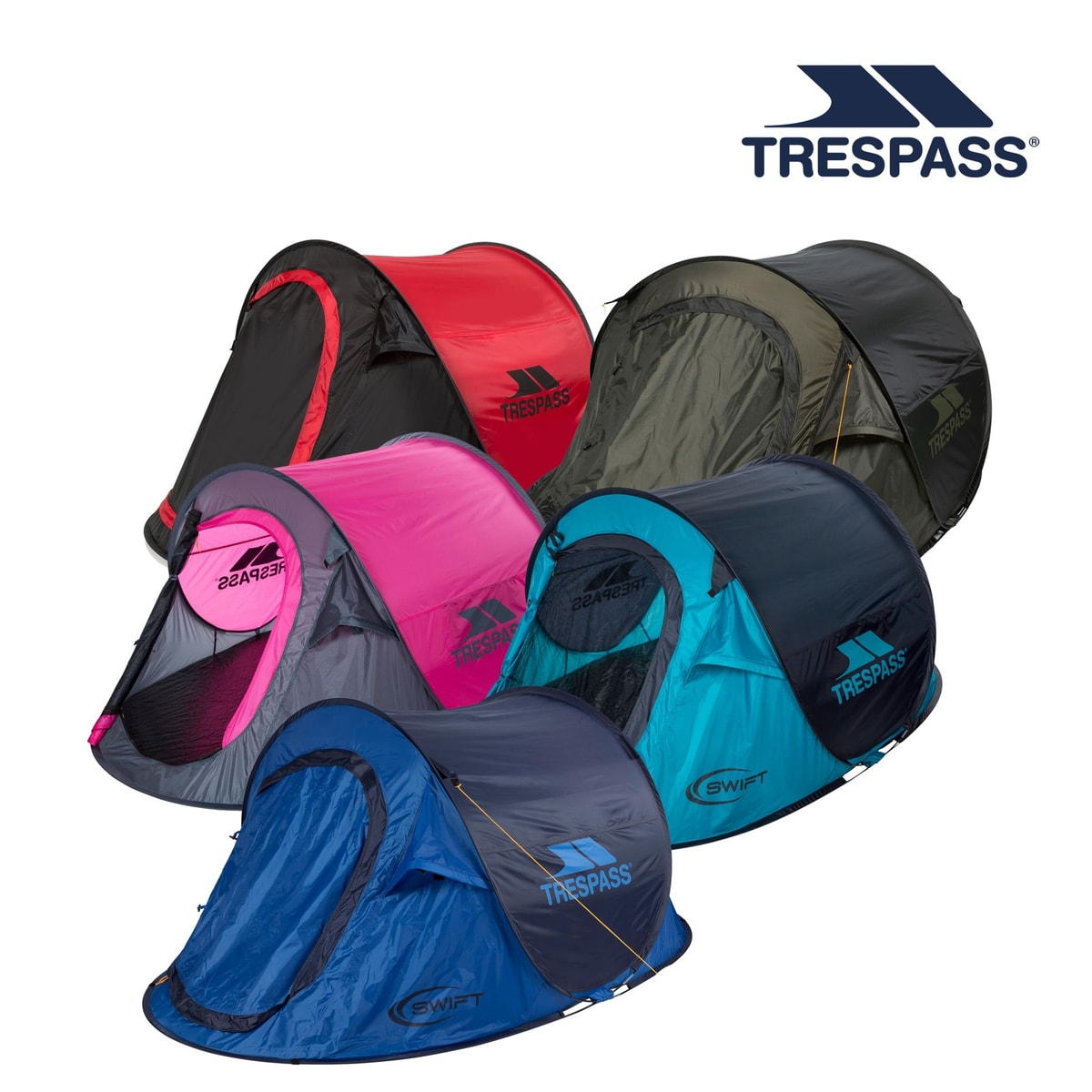 Trespass 2 Man Pop Up Tent Waterproof For Camping Hiking Festival Swift