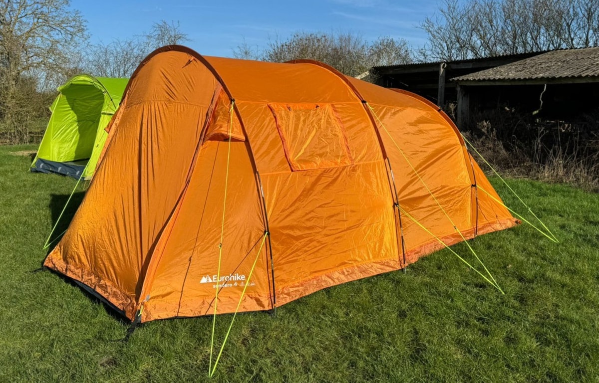 Eurohike Sendero 4 Family Camping Tent 4 Man Waterproof Tunnel Tent Orange