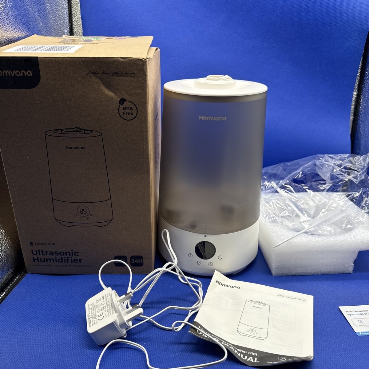 Homvana 3.6L Cool Mist Humidifier 360° Rotatable Quiet Night Light for Bedroom