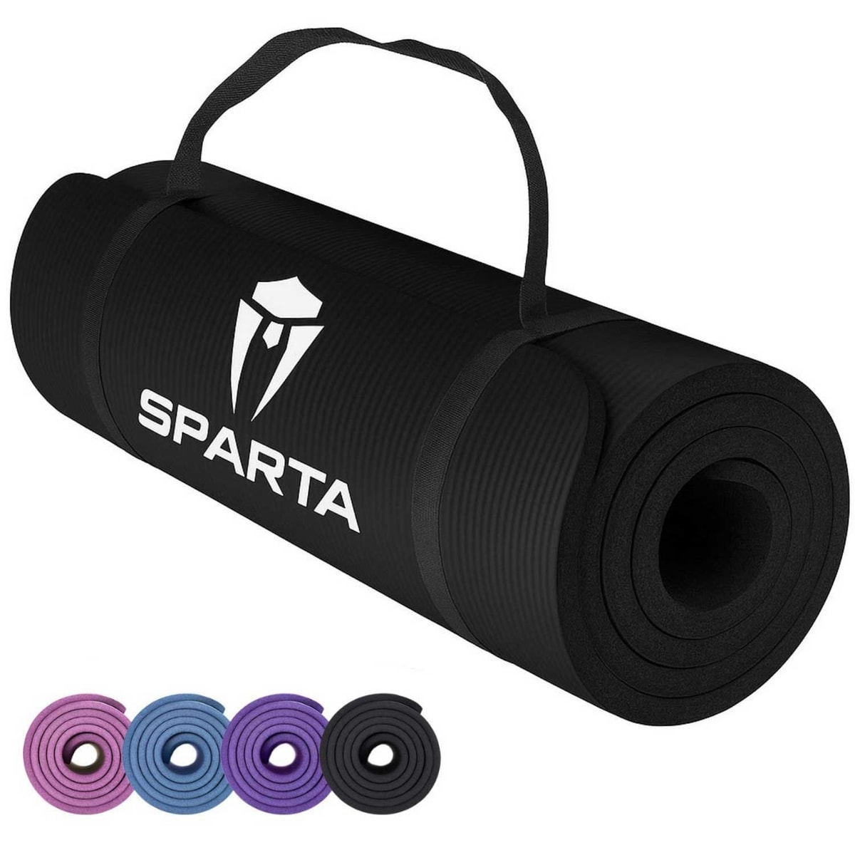 Yoga Mat for Pilates Gym Exercise 10mm Thick Carry Strap Large Comfortable NBR