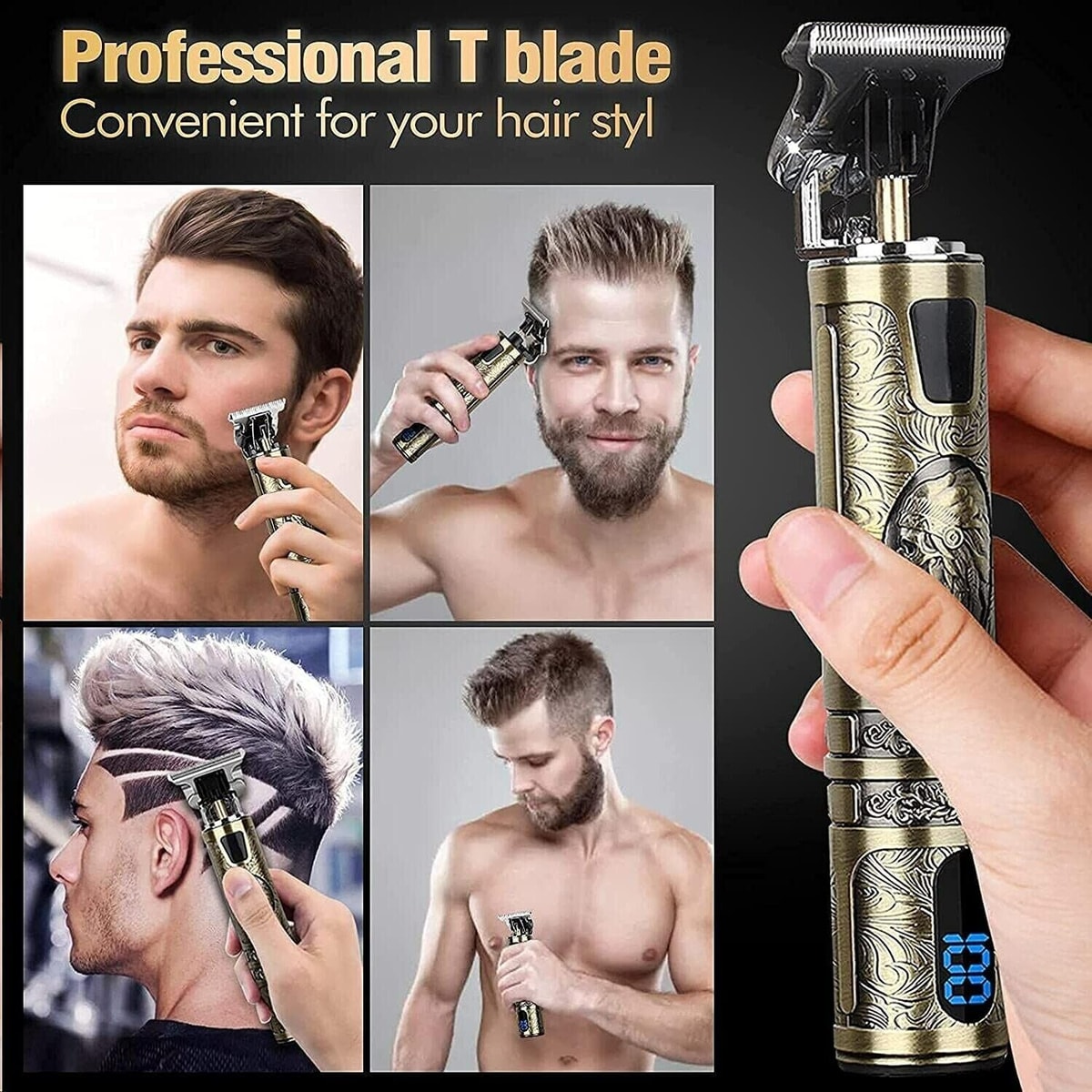 Hair Clippers Beard Trimmer for Men Hair Cutting Cordless Barber Shaving Machine