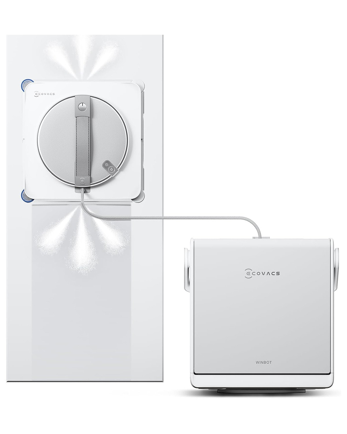 ECOVACS WINBOT W2S OMNI Robotic Window Cleaner w/ TruEdge Scrubber Smart Station