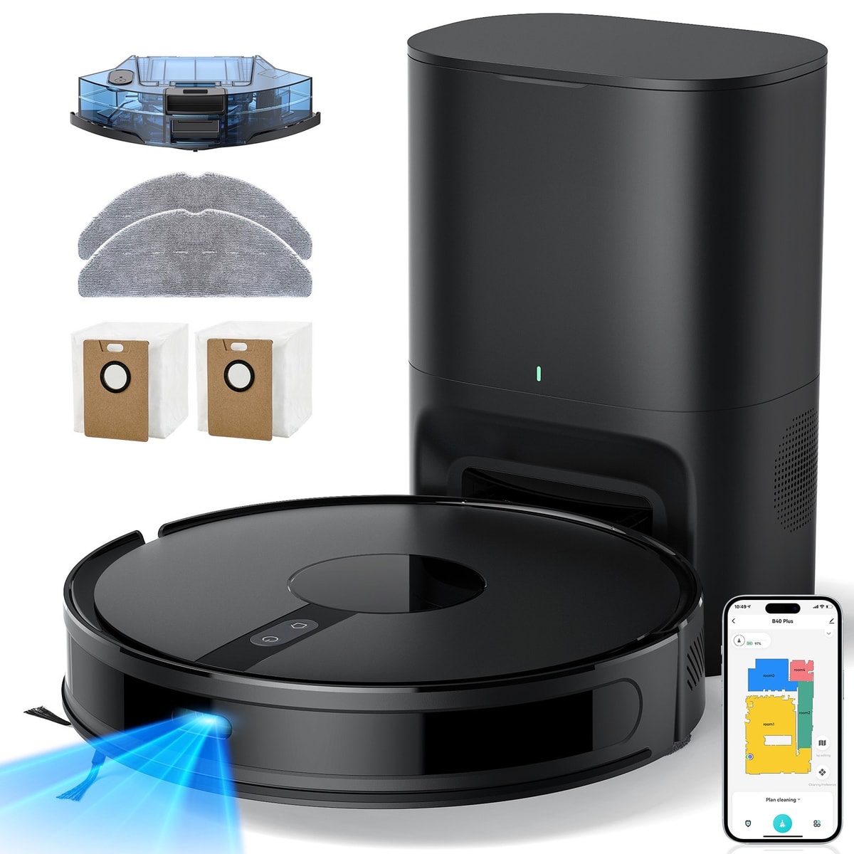 Lubluelu B40 Plus Laser Robot Vacuum Cleaner with Mop & 3L Self-Empty Station