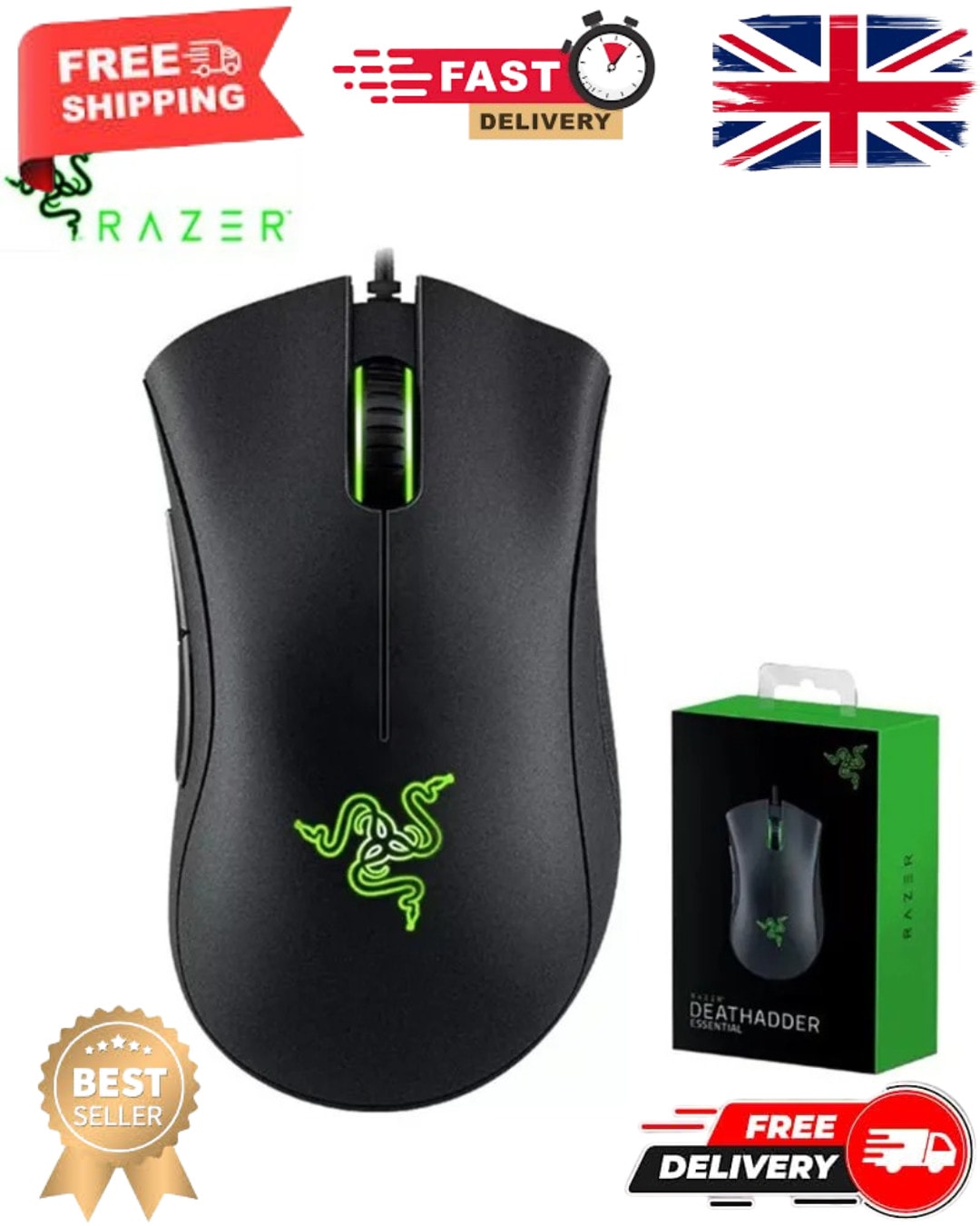 Razer Mouse Purgatory Viper Standard Edition 6400DPI Wired Gaming Mouse Brand Me