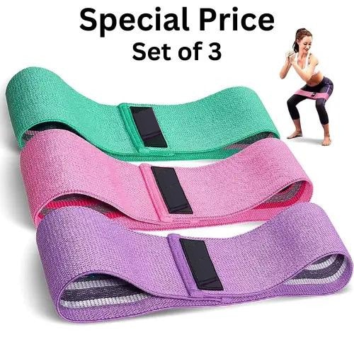 Fabric Resistance Bands Set 3 Heavy Duty Booty Glute Hip Circle Butt Non Slip