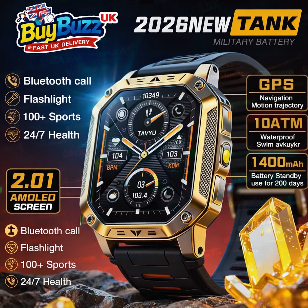 Military GPS Smart Watch AMOLED 2.01" 10ATM Waterproof SOS iOS Android