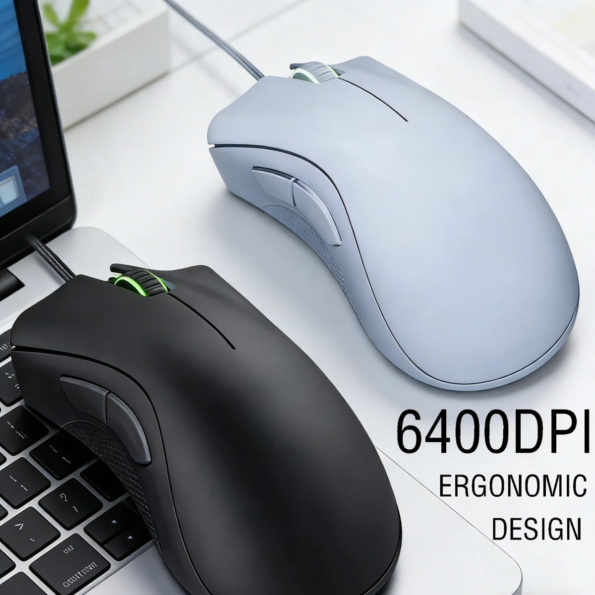6400 DPI Wired Gaming Mouse New Model Ultra-sensitive Tracking High Precision Du