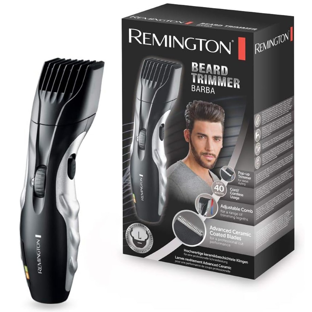 Remington Barba Beard Trimmer Rechargeable Cordless With Zoom Wheel - MB320C