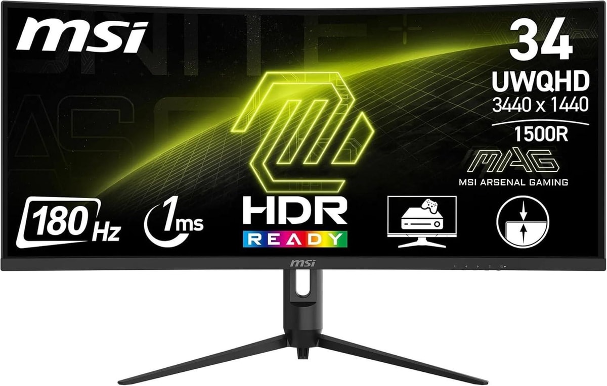 MSI MAG 342CQR E2 34 inch UWQHD 180Hz Adaptive-Sync Curved Gaming Monitor Refurb