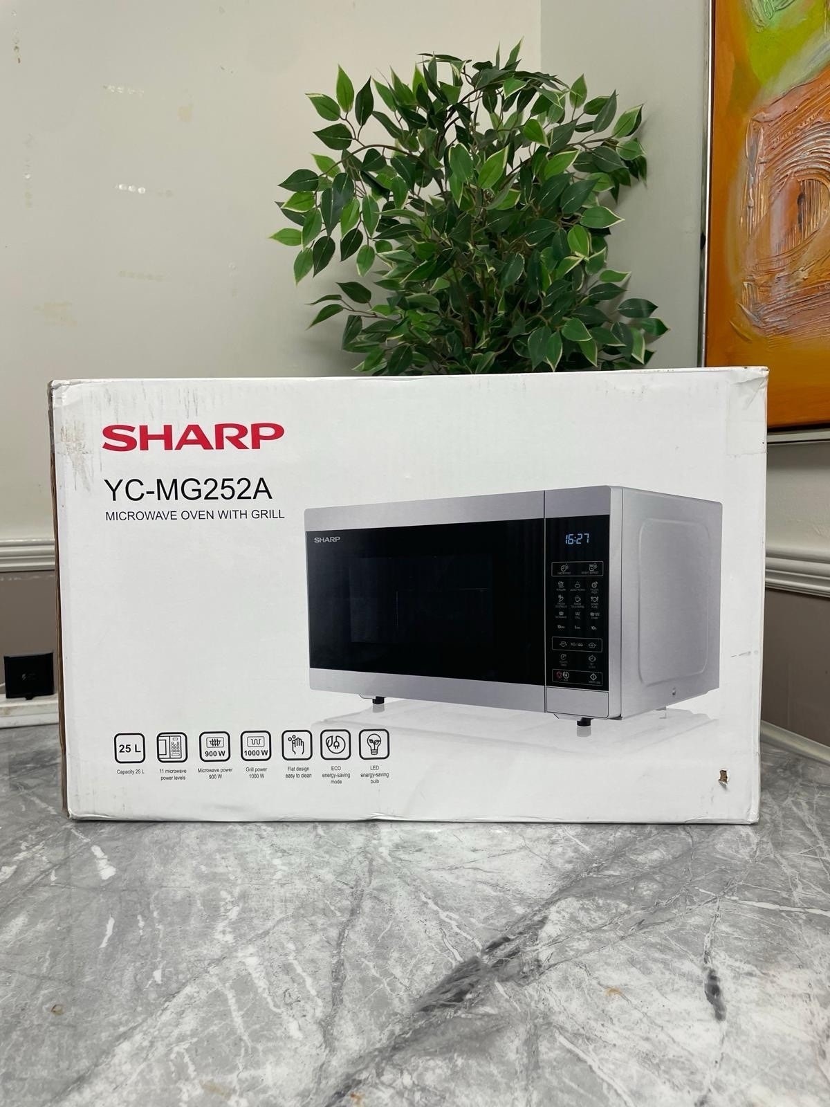 Sharp YC-MG252A Microwave Oven Digital Touch Control, 25L, 900W, Silver
