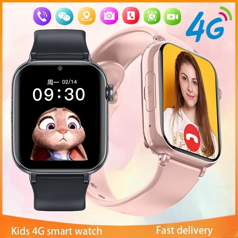 Kids Smart Watch 4G Call GPS Tracker SOS Digital Sports Watches Waterproof Child