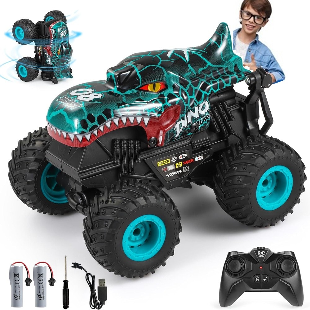 360° RC Stunt Car Remote Control Cars Shark Monster Truck Toy Off-Road Car Gifts