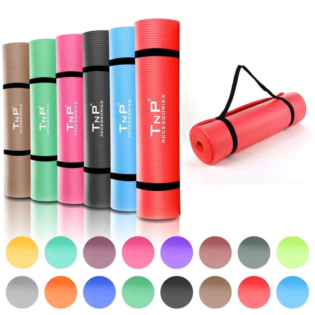 Yoga Mat 15mm Thick Gym Exercise Fitness Pilates Workout Mat Non Slip Large NBR