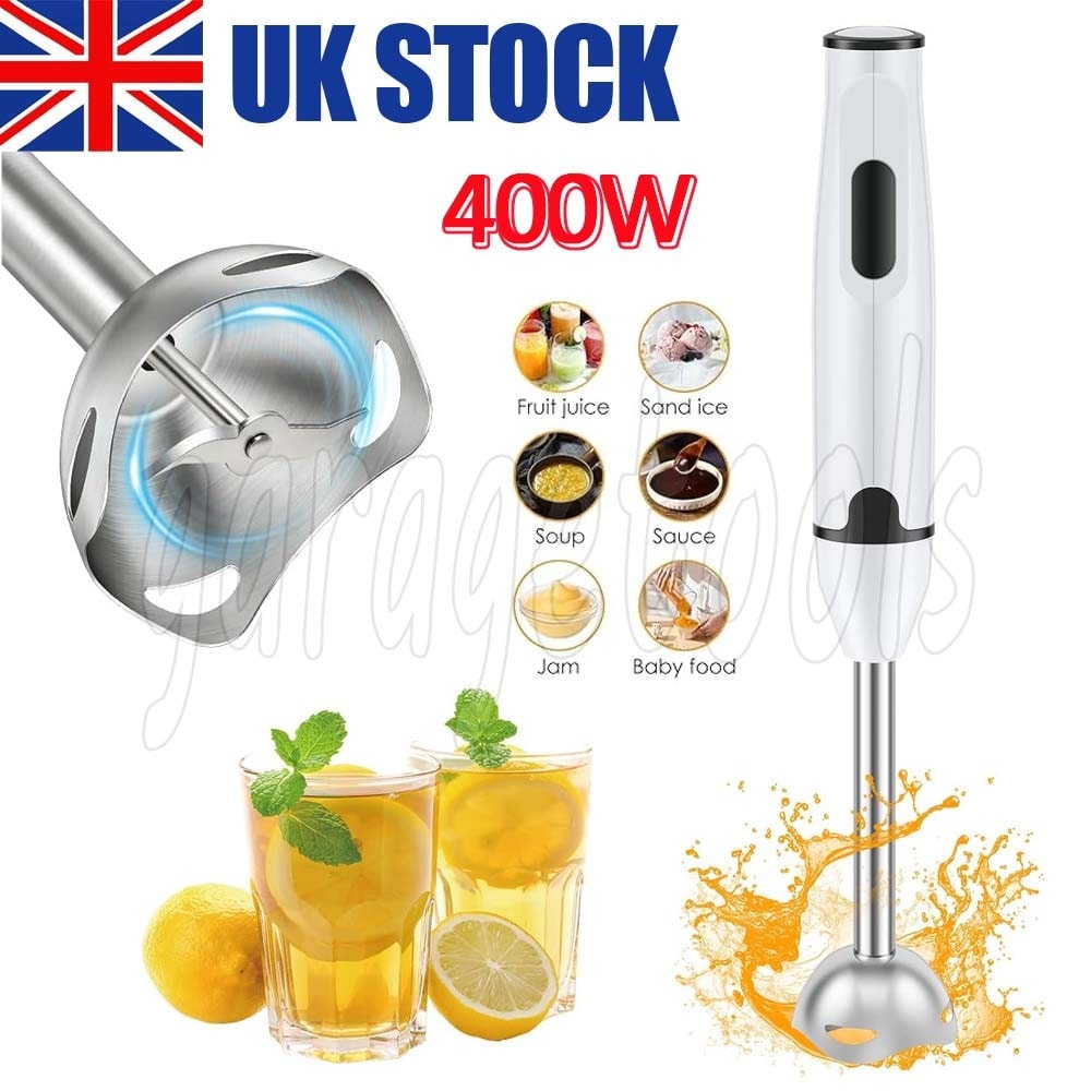 400W Hand Blender Electric Stick Blender Curry Puree Food Mixer Liquidiser Juice