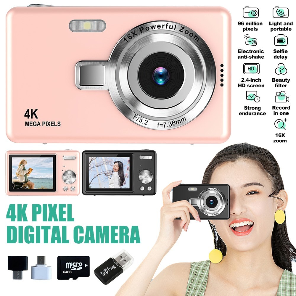 Digital Camera HD 1080P 96 MP 2.4" LCD Display Screen 16X Zoom Anti-Shake Camera