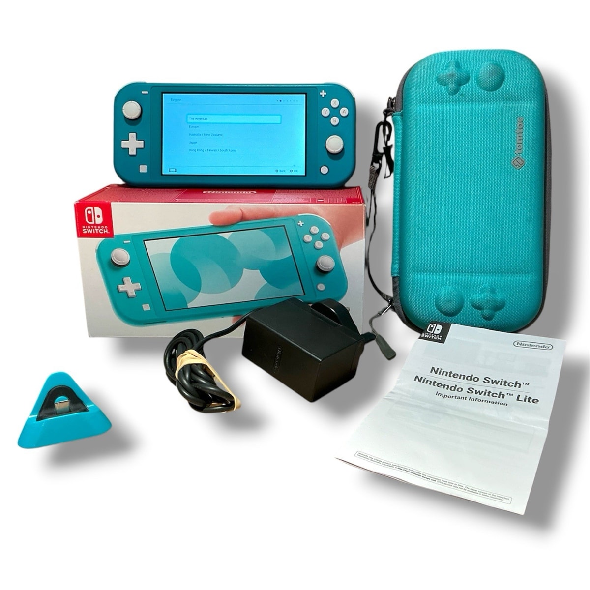 Nintendo Switch Console Turquoise Boxed +Carry case And Charger Bundle (6