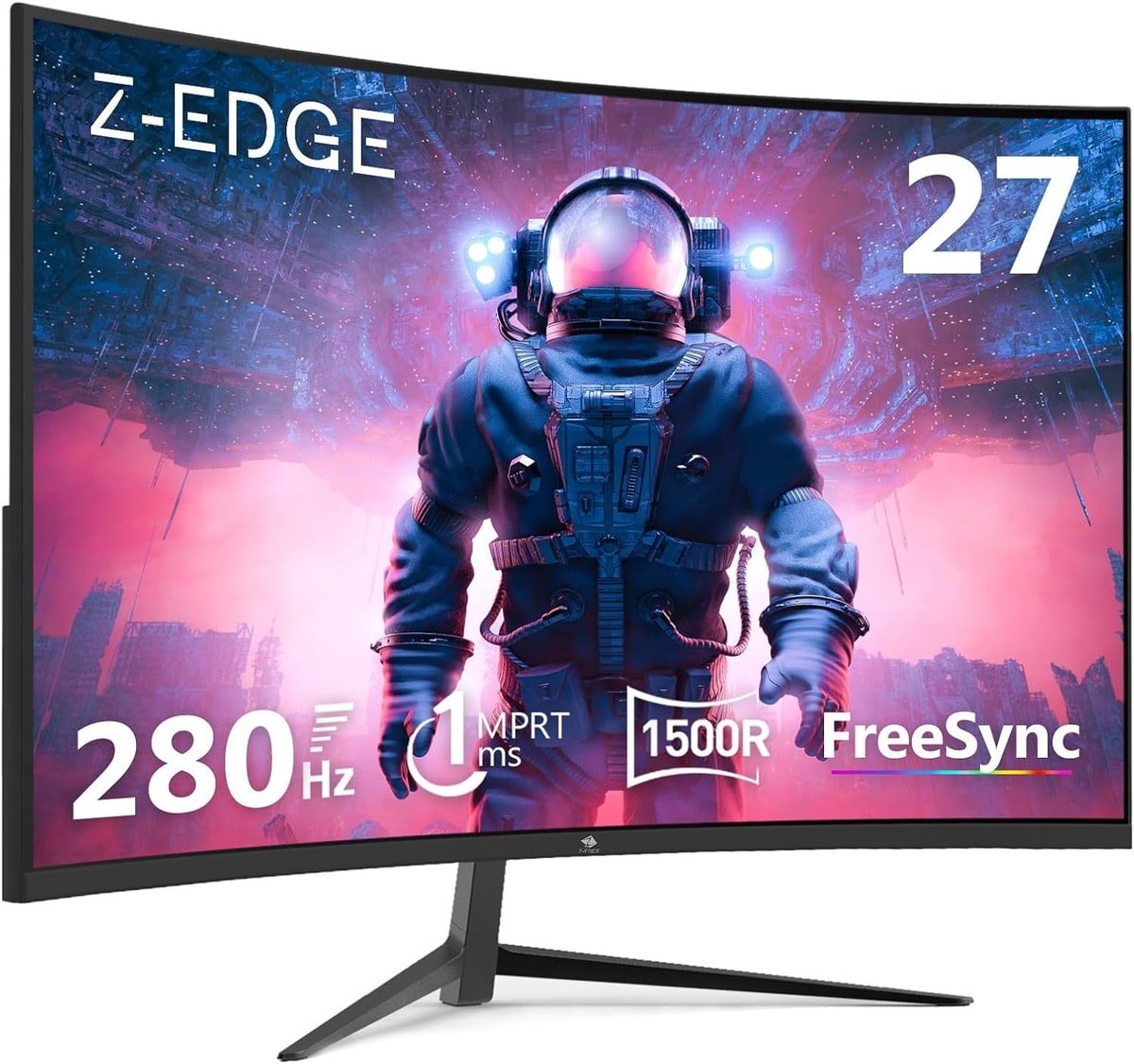 Z-Edge 27 Inch Curved Gaming Monitor 280Hz (DP) 240Hz (HDMI) 1ms MPRT Full HD