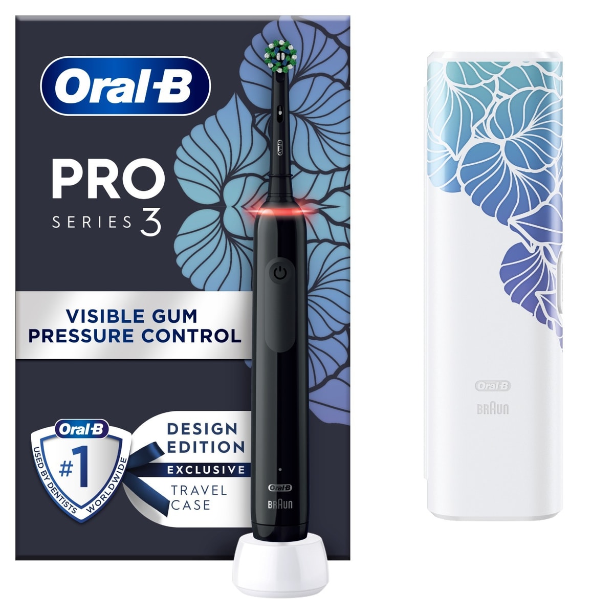 Oral-B Pro Series 3 Electric Rechargeable Toothbrush with Travel Case 3500 Black
