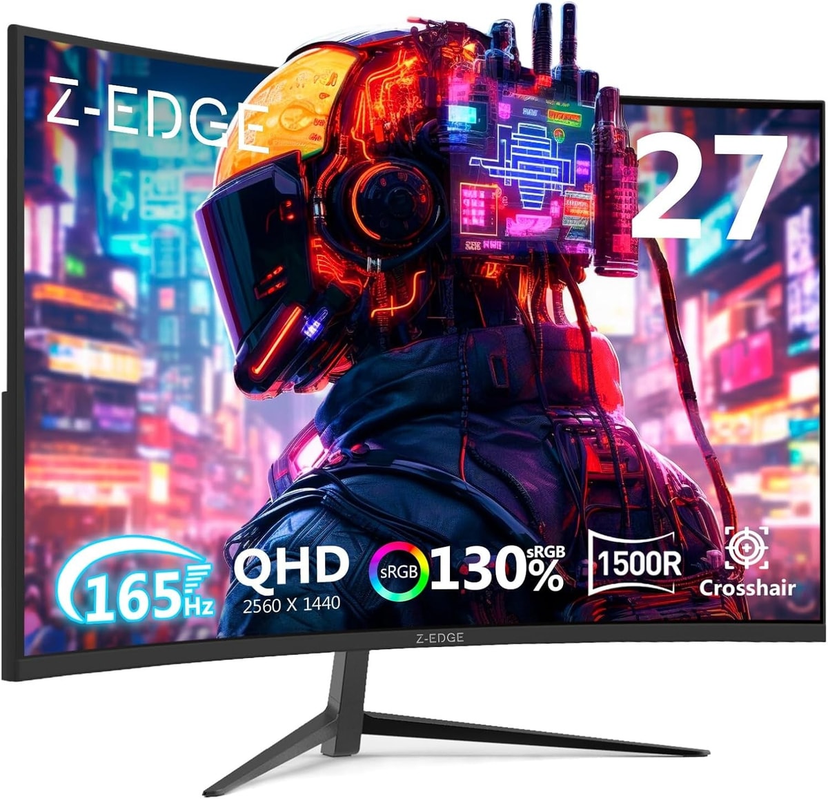 Z-Edge 27 Inch QHD Curved Gaming Monitor 165Hz 1ms MPRT 2K 2560x1440 16:9 Curved