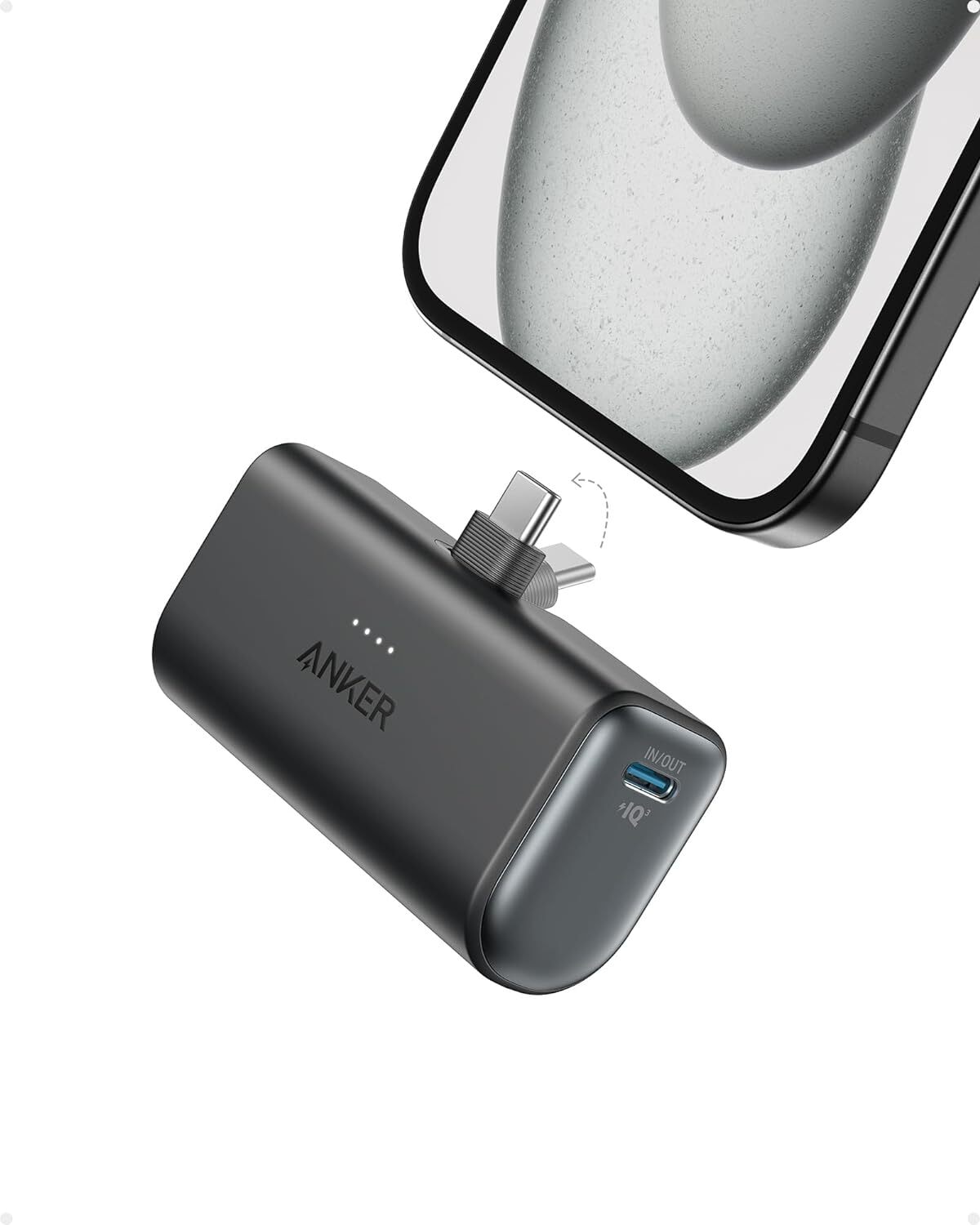 Anker Nano 5,000mAh Power Bank Portable Charger Foldable USB-C 22.5W For iPhone