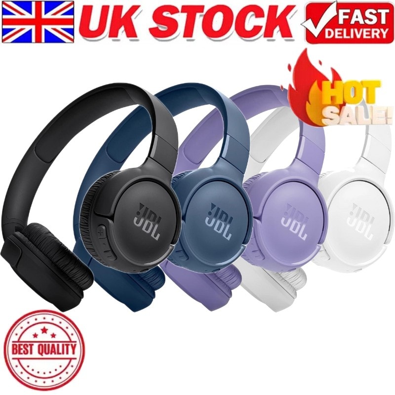 JBL Tune 520 BT Wireless On-Ear Headphones with JBL Pure Bass Sound, Bluetooth