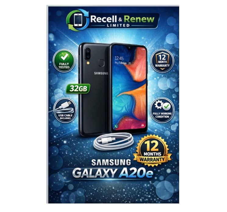 Samsung Galaxy A20e - 32GB - BLACK Dual Sim - Unlocked - PRISTINE CONDITION