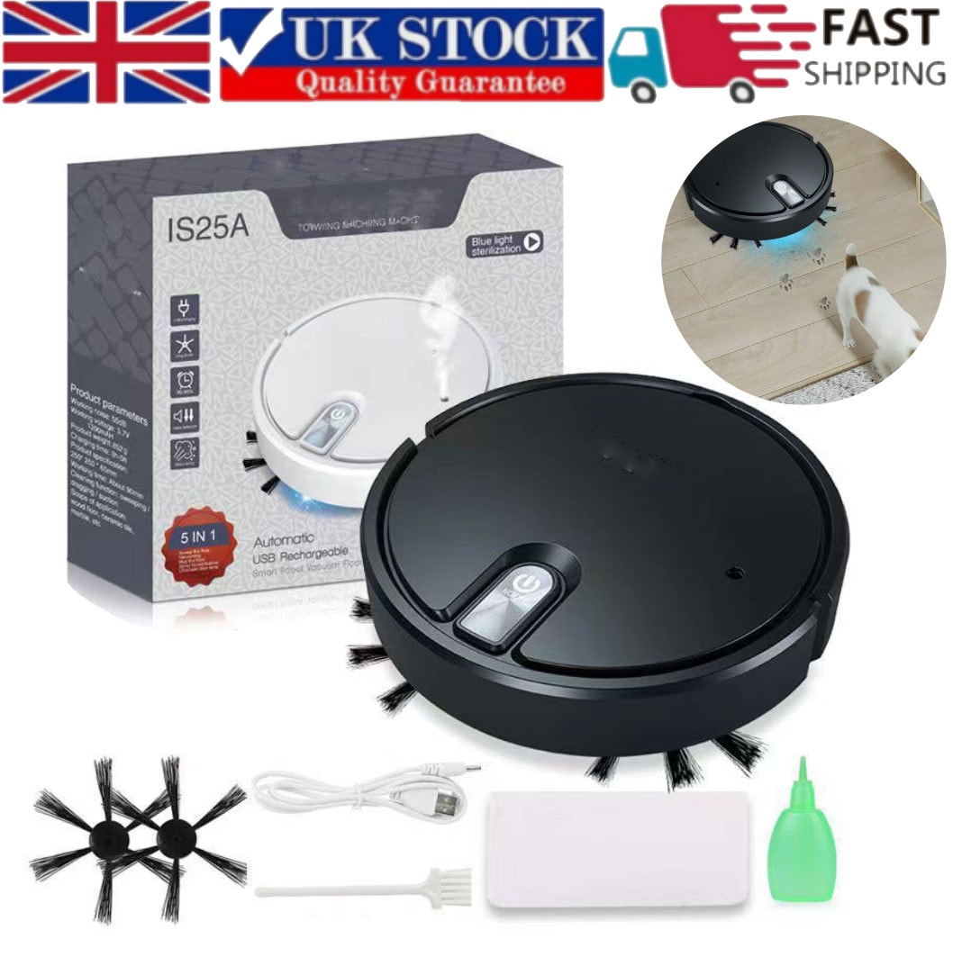 Smart~Sweeping Robot Vacuum Cleaner Automatic Floor Mop Sweeper Rechargeable uk