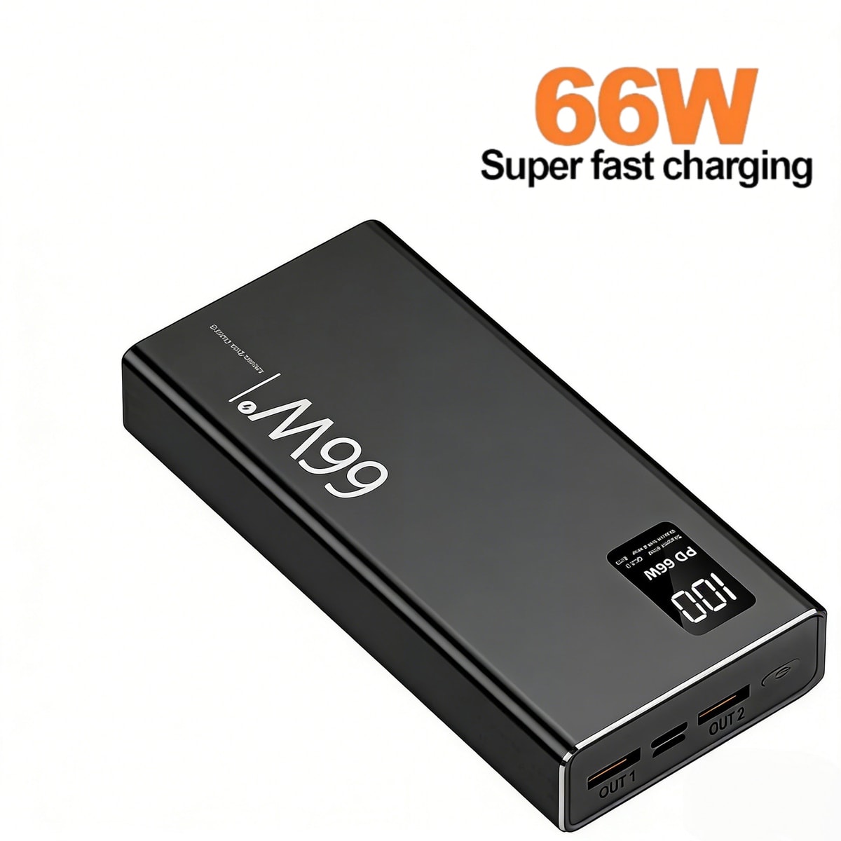 Power Bank 20000mAh Portable 66W USB Fast Phone Charger Battery LED Display
