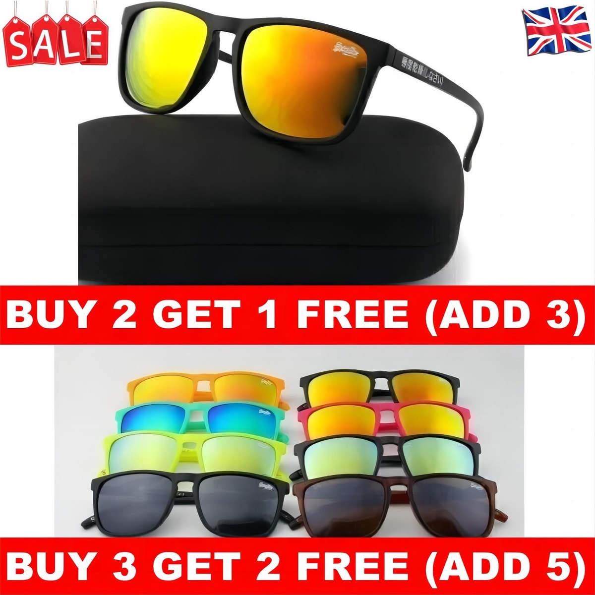 Superdry Uv400 Menwomen Pilot Sport Glasses Driving Eyewear Sunglass