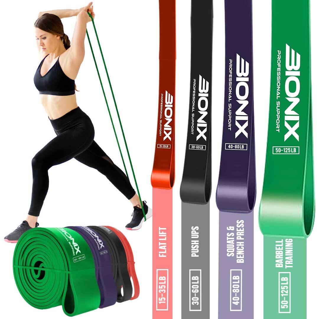 Resistance Bands Set Exercise Fitness Home Gym Yoga Latex Loop Pull Up Assist