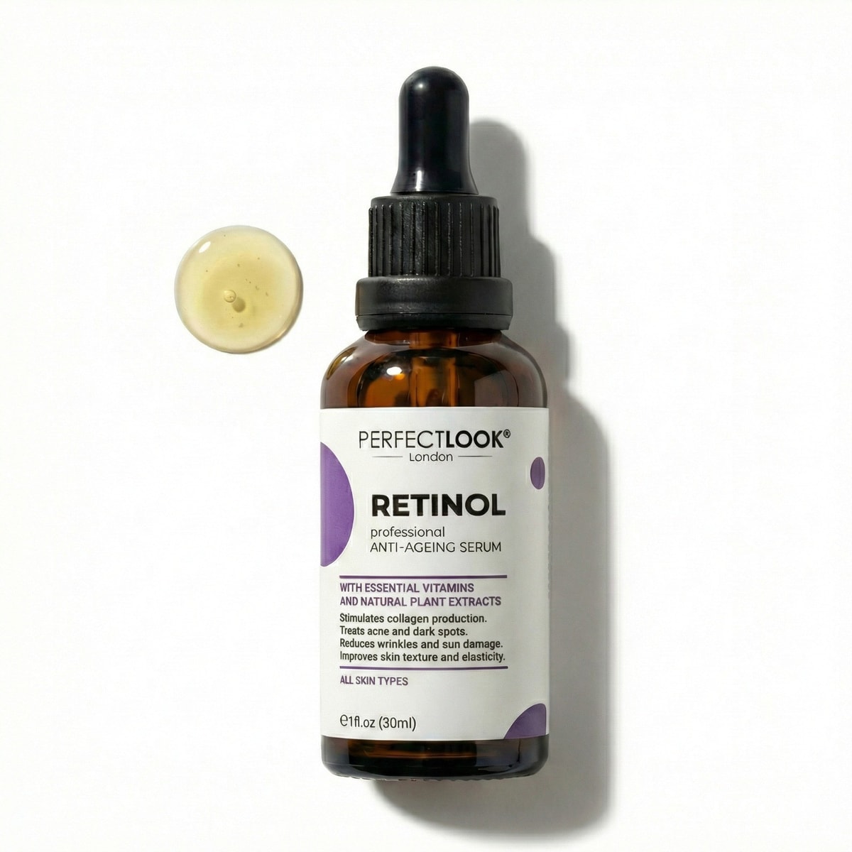 Pure Retinol Serum 0.25% with Hyaluronic Acid, Vitamin E & Natural Ingredients