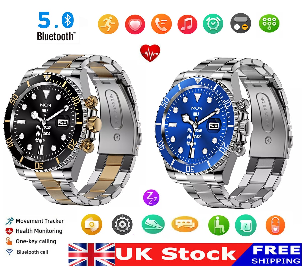 Smart Watch For Men Bluetooth Call Blood Pressure Heart Rate Fitness Tracker UK