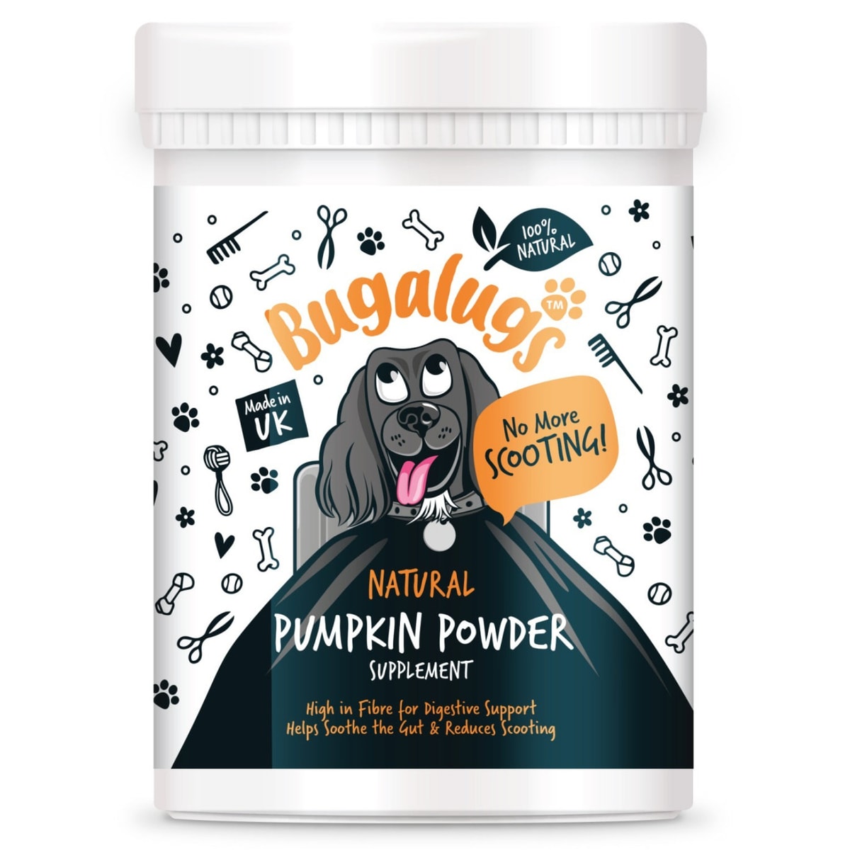Bugalugs Dog Pumpkin Powder 100% Pure Digestive Supplement Puree Dog Food Topper