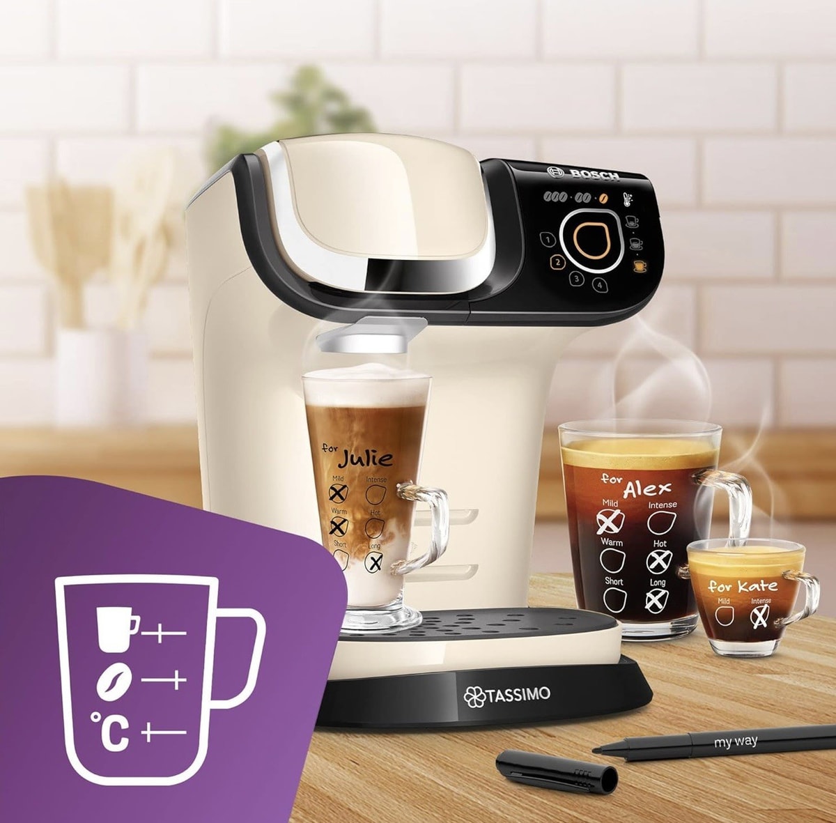 BRAND NEW SEALED Bosch TASSIMO MY WAY TAS6507GB 1.3L 1300W Coffee Machine Cream