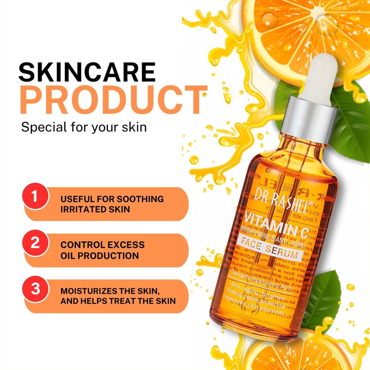 Dr Rashel Vitamin C Face Serum Pure Strong Hyaluronic Anti Wrinkle Anti Aging