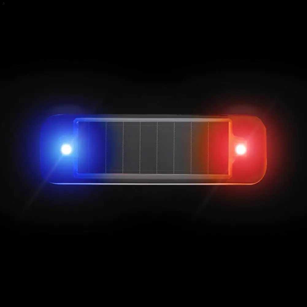 1x Car Interior Solar LED Flash Lamp Anti-theft Safety Warning Light Accessories