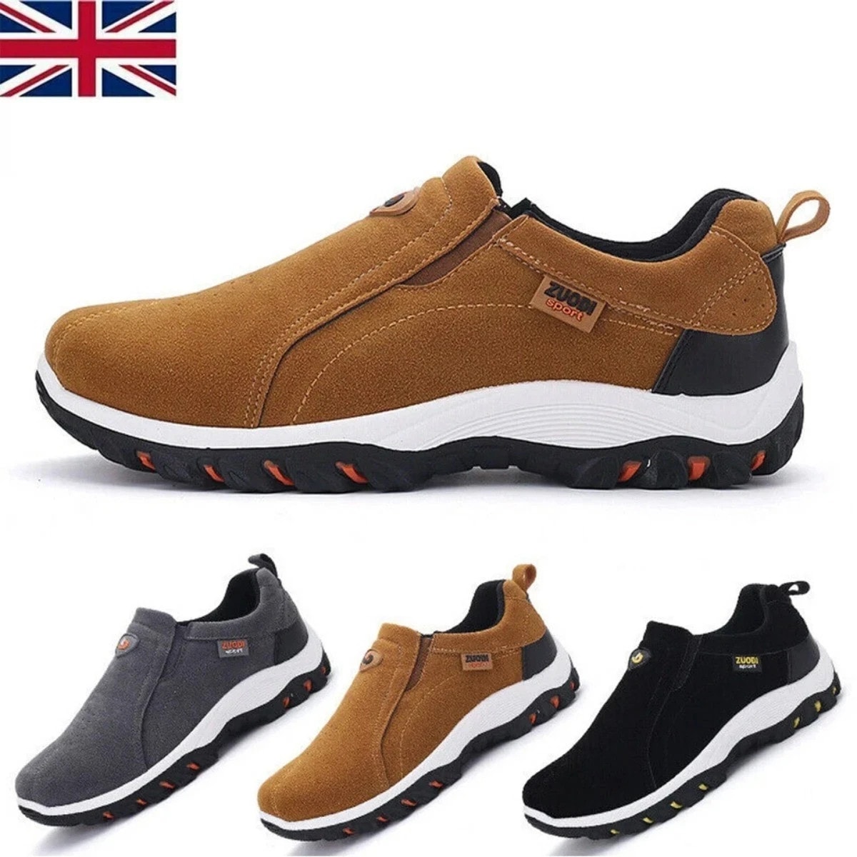 Mens Slip on Sport Shoes Outdoor Loafers Casual Walking Sneakers Hiking Trainers