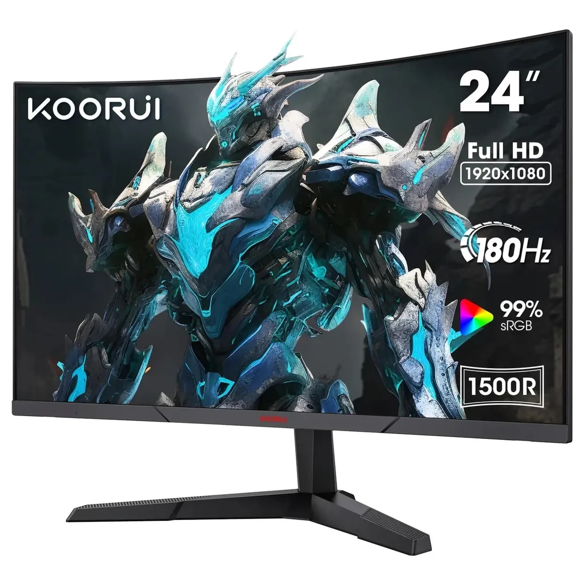 KOORUI 24” Gaming Monitor 180Hz Curved 1080P 1ms Adaptive Sync HDMI DP UK Brandd