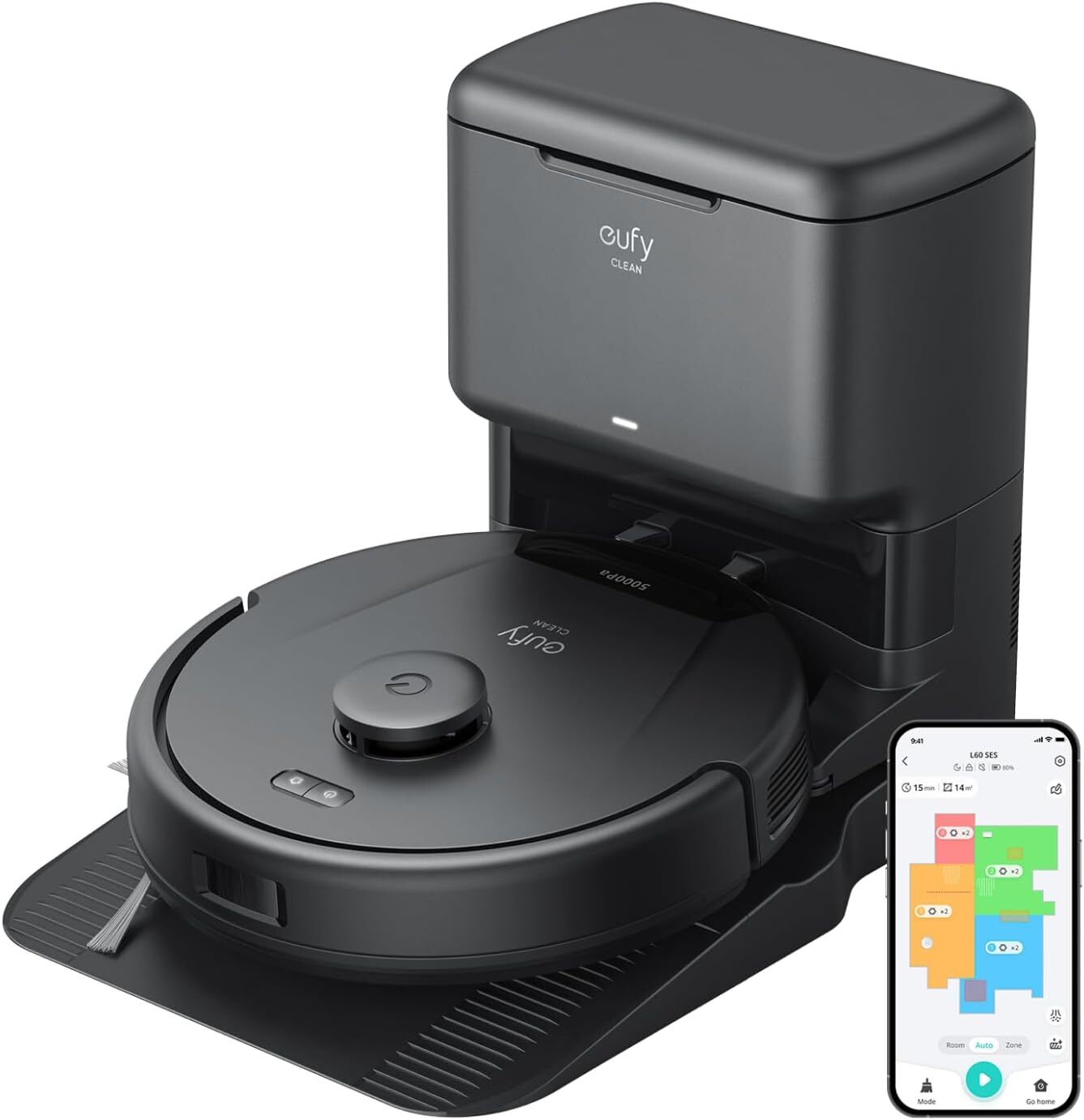 eufy L60 Robot Vacuum Cleaner &Self Empty Station Hair Detangling Technology
