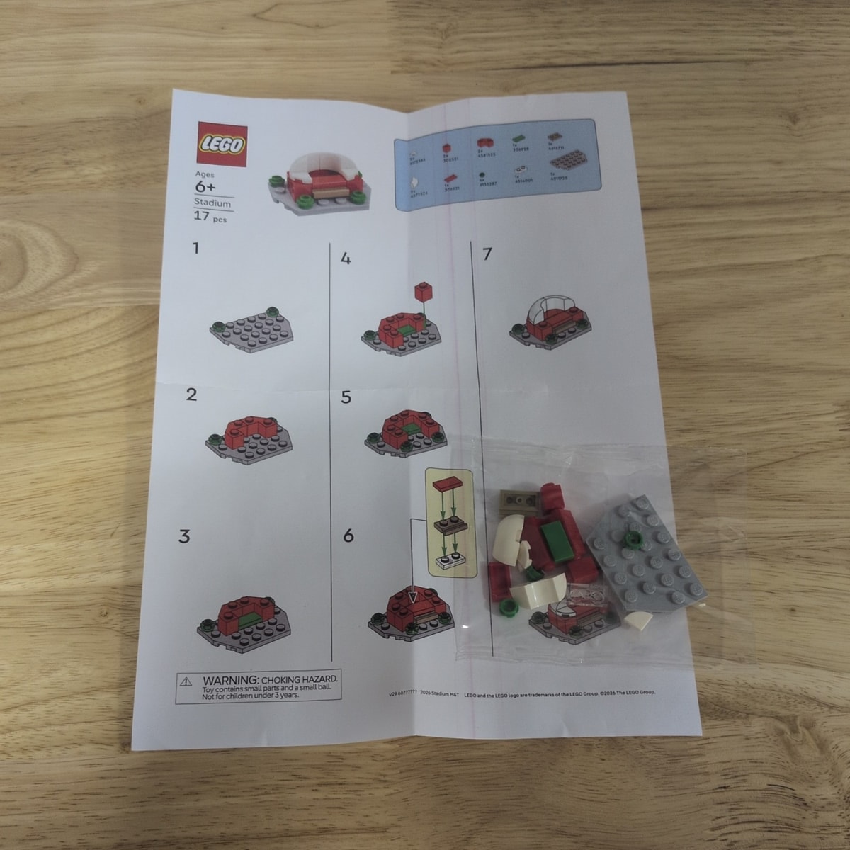 LEGO Stadium Make and Take Building complete with instructions