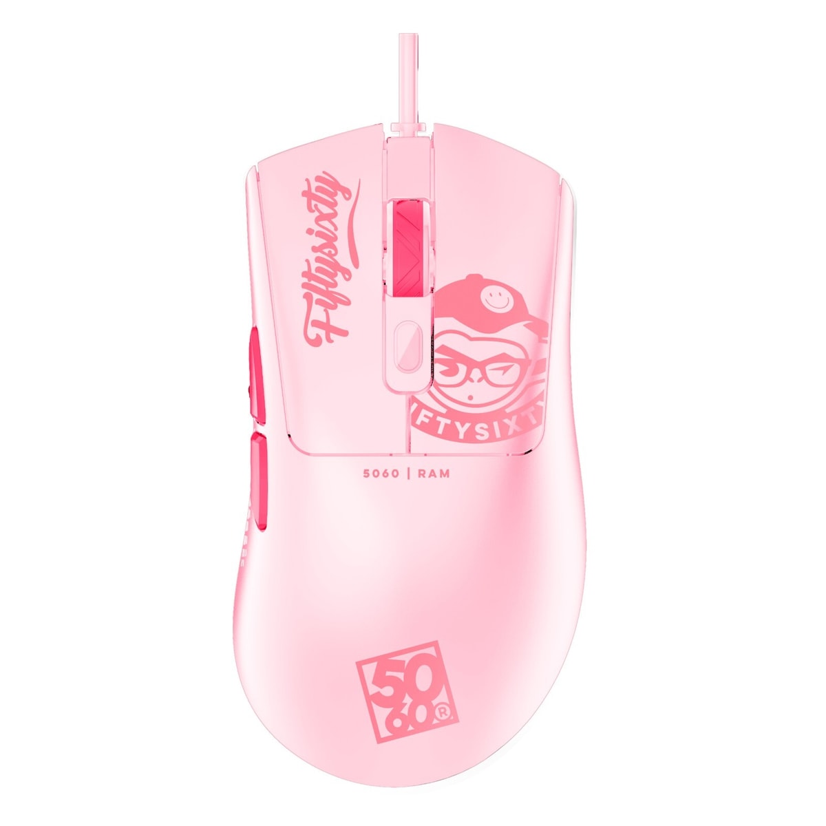 FiftySixty RAM PC Gaming Mouse - Ultra Light in PINK
