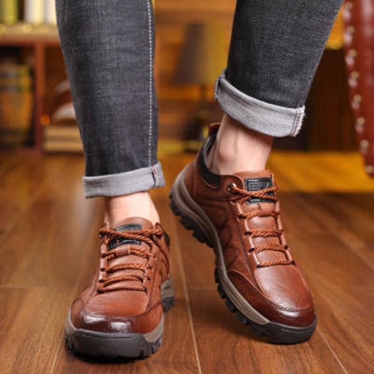 NEW MENS LEATHER SHOES TRAINERS CASUAL GYM WALKING SPORTS RUNNING SHOES SIZE Hot