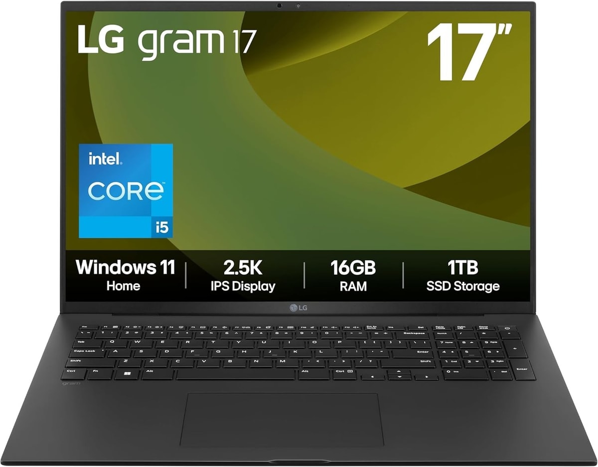 LG GRAM 17Z90RU-G.AA58A1- 17" INTEL CORE i5 1334U- 16GB RAM- W11- 1TB SSD- BLACK